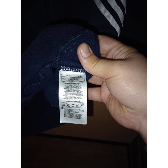 Adidas Samba Style Medium Youth 11-12 Dark Blue 3 Stripes Track Jacket CE 1086 - Picture 4 of 12